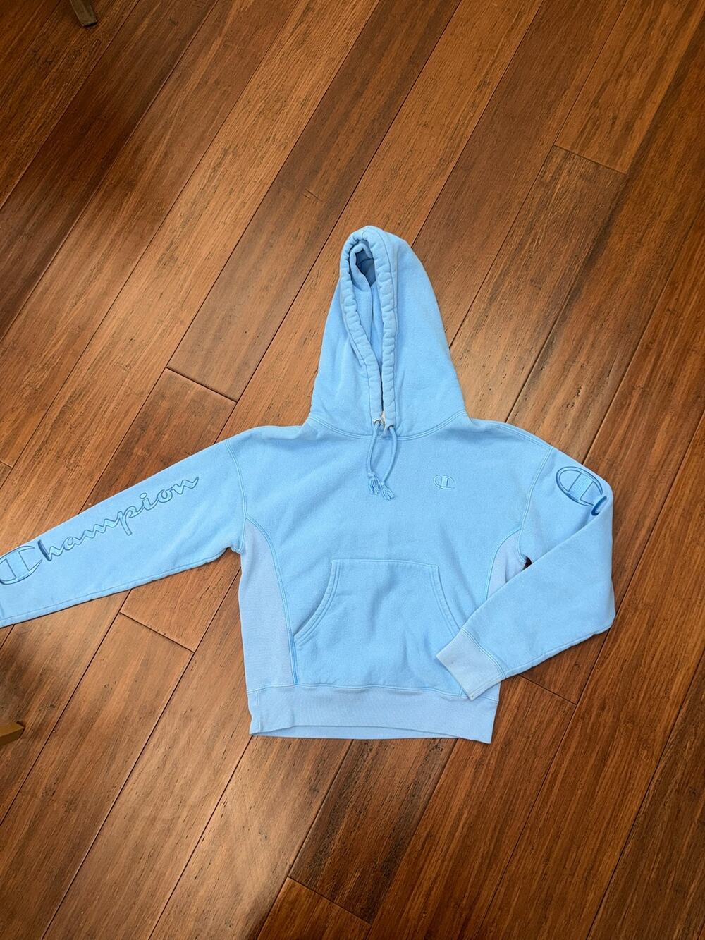 Blue Champion Cozy Mens Hoodie Logo XS Sweatshirt